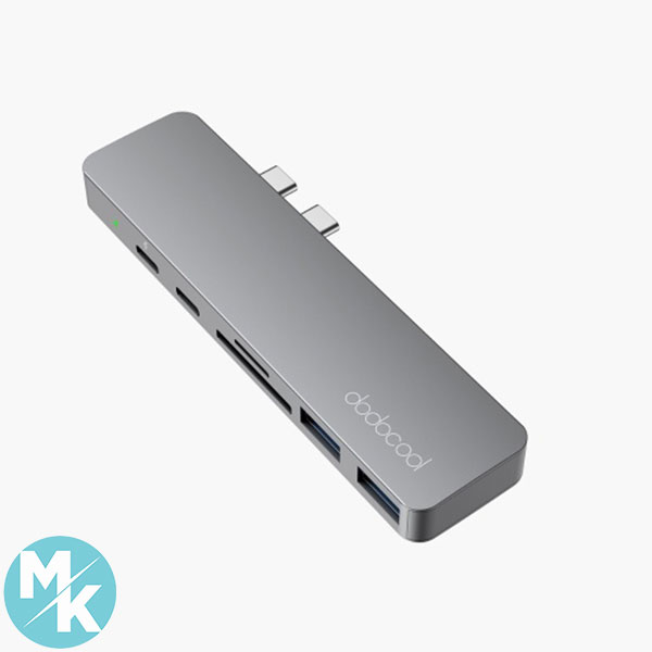 هاب برند dodocod پورت7 با دو کانکتور USB-C مدل DC66GY-1
