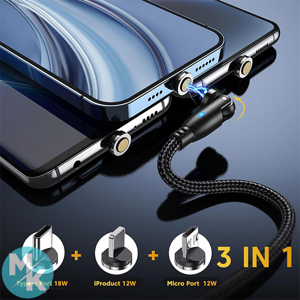 کابل شارژر مغناطیسی برند VAFOTON مدل 360 درجه پین » مرزکده