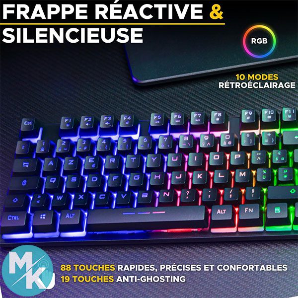 کیبورد گیمینگ برند The G-Lab مدل Keyz Caesium TKL WL