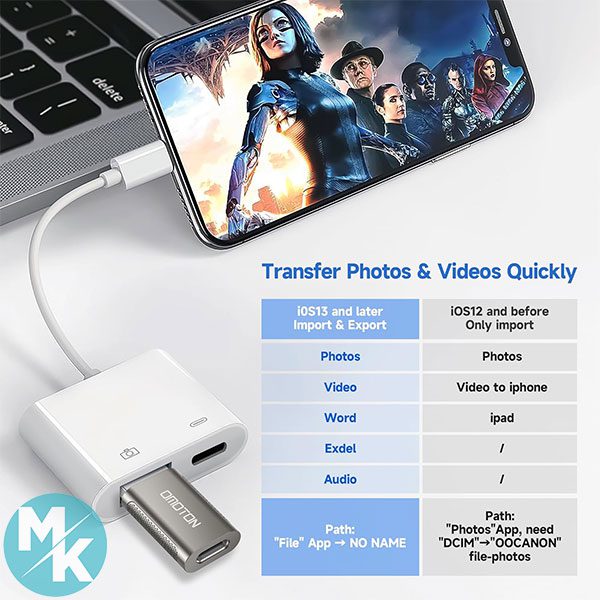 آداپتور دوربین لایتنینگ به USB3.0 برند Untvie مدل LY-OTG-CR