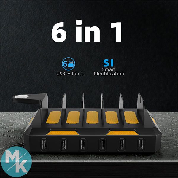 ایستگاه شارژ رومیزی 6 پورت برند مدل LZZC-C-08