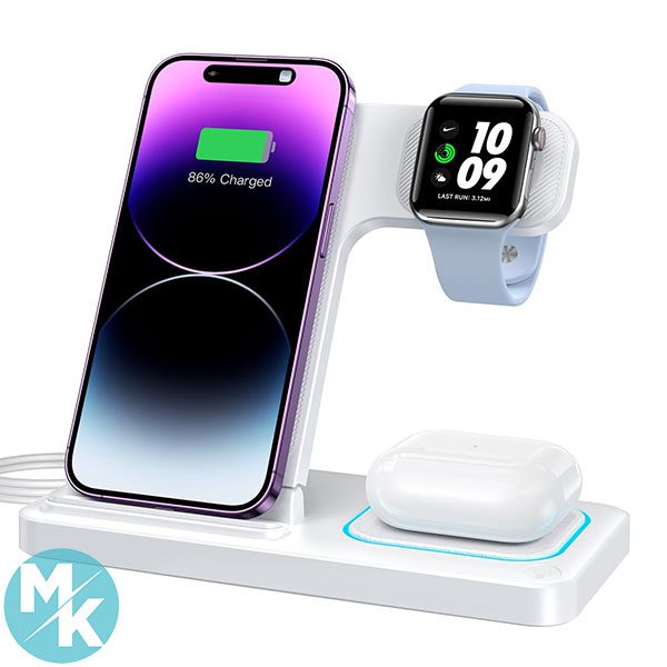 شارژر وایرلس سه کاره آیفون برند DUMTERR مدل W342