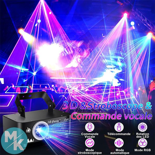 چراغ دیسکو سه‌ بعدی RGB برند Fwiull مدل WRL30