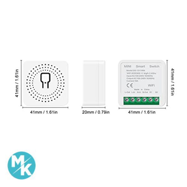 ماژول کلید هوشمند Walfront WiFi 16A مدل Ds-1311Wn